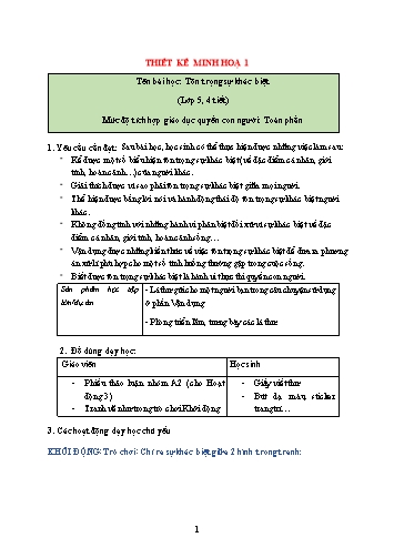 Giáo án Đạo đức Lớp 5 (Tích hợp giáo dục Quyền con người) - Bài: Tôn trọng sự khác biệt