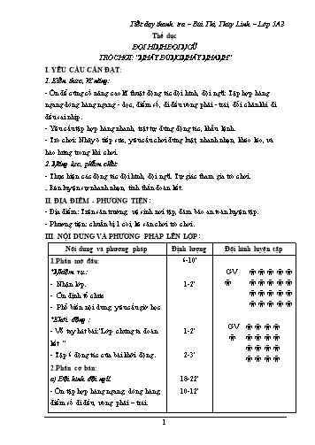 Giáo án Giáo dục thể chất 5 (Kết nối tri thức) - Bài: Đội hình đội ngũ - Bùi Thị Thùy Linh