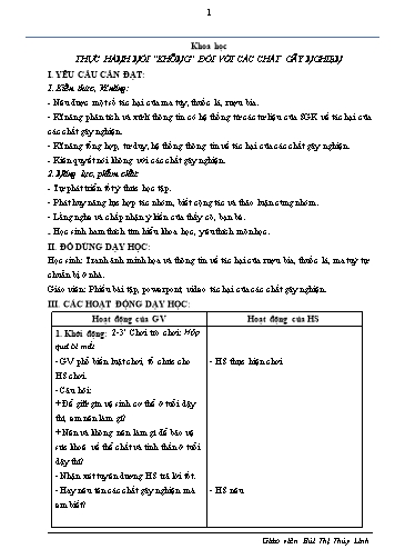 Giáo án Khoa học 5 (Kết nối tri thức) - Bài: Thực hành nói không với chất gây nghiện