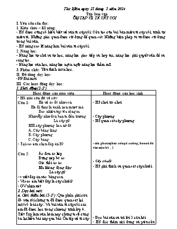 Giáo án Tiếng Việt 5 (Kết nối tri thức) - Bài: Ôn tập về tả cây cối - Năm học 2024-2025