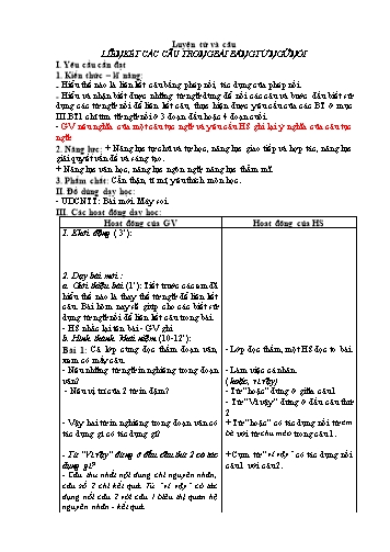 Giáo án Tiếng Việt 5 (Luyện từ và câu) Sách Kết nối tri thức - Bài: Liên kết các câu trong bài bằng từ ngữ nối