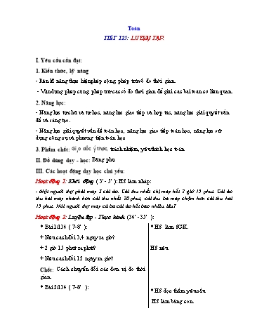 Giáo án Toán 5 (Kết nối tri thức) - Tiết 125: Luyện tập